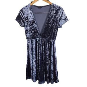 M – Crushed Velvet Fit & Flare Mini Dress